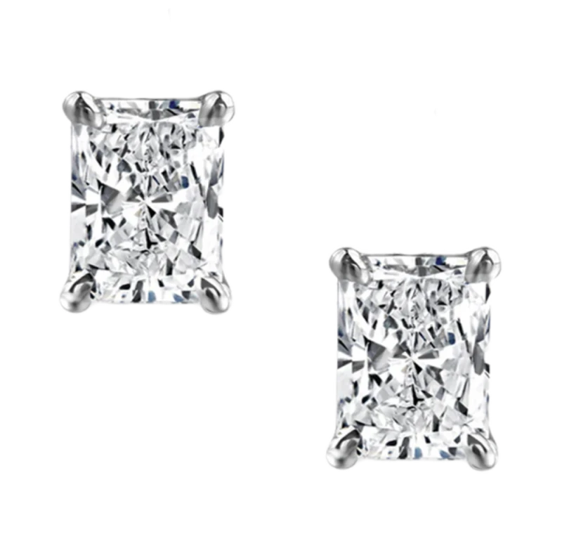 RADIANT DIAMOND 1.00 - 1.00 CT E/SI1 EARRINGS (GIA)