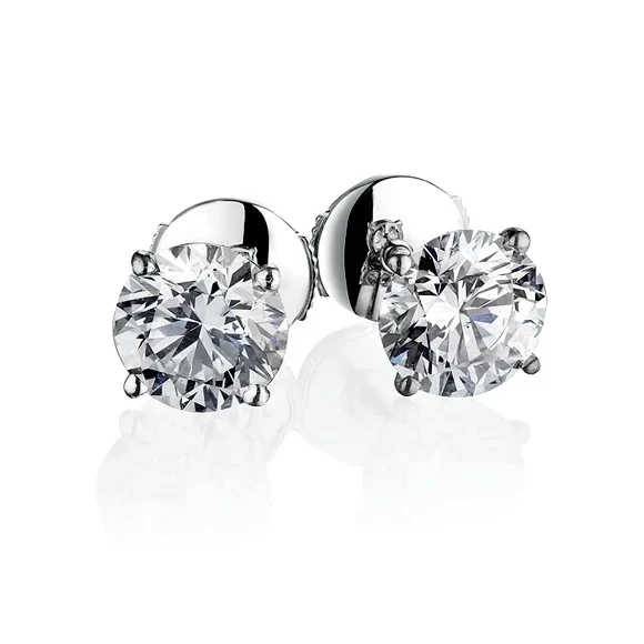Diamond earrings 1.09-1.12 ct K/SI1 (GIA) EXEXEX, None Fl