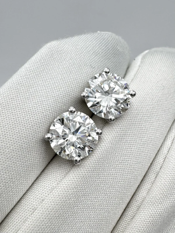 Earrings without a brand ROUND  DIAMONDS 3.00-3.01 CT H/VVS2-VS1 EARRING (GIA) EXEXEX nn3.00-3.01H 3
