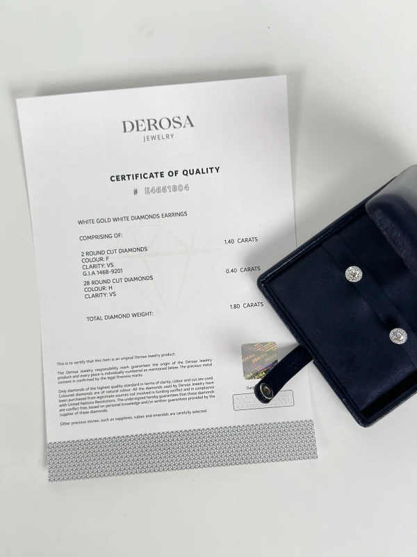 DeRosa DIAMOND EARRINGS 0.70-0.70 CT F/VS1-VS2 (GIA) E4661804 6