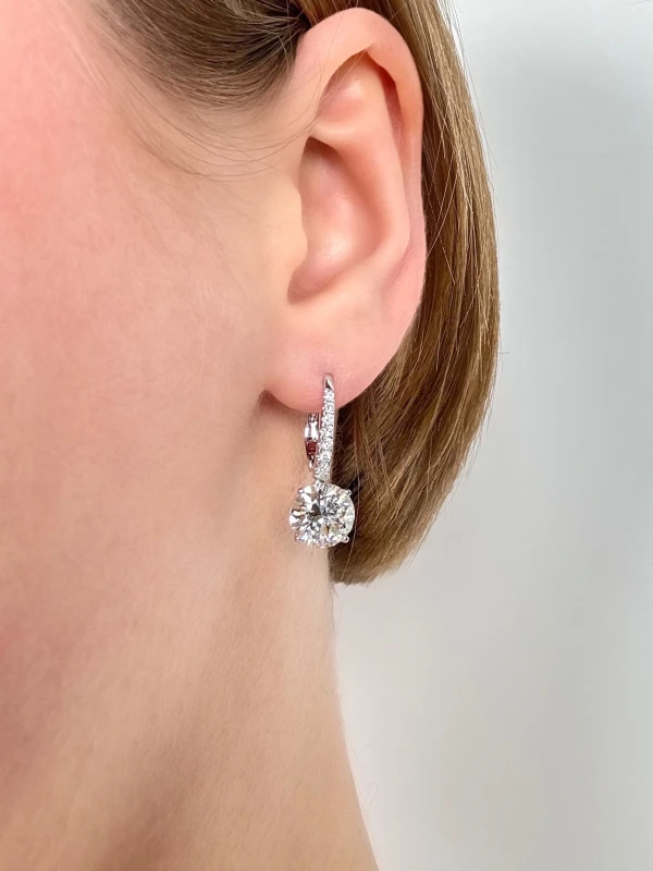 No name DIAMOND 3.02 CT L/SI1 - 3.00 CT M/VS2 EARRINGS EXEXEX (GIA) NN3.02-3.00 2