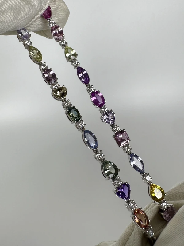 RalfDiamonds MULTICOLOR SAPPHIRE NECKLACE RFD33.15CT 6