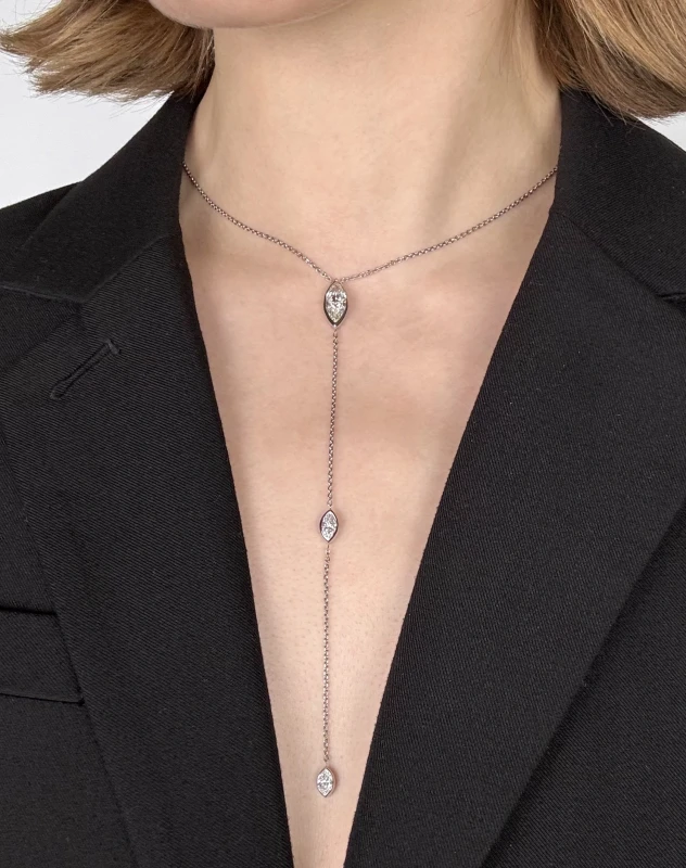 Earrings without a brand WHITE GOLD DIAMOND NECKLACE 3.61 CT 3,61 CT NECKLACE 3