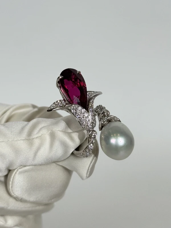 Schreiner TOURMALINE RUBELLITE PEARL SET schreiner 6