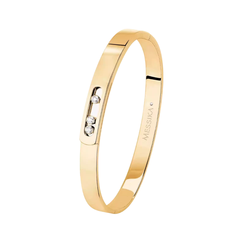 Move Noa Bangle, Yellow Gold Diamond Bracelet (SIZE S)