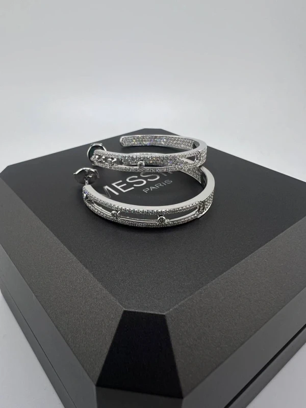 MESSIKA MOVE JOAILLERIE HOOP EARRINGS, WHITE GOLD 04710-WG 3