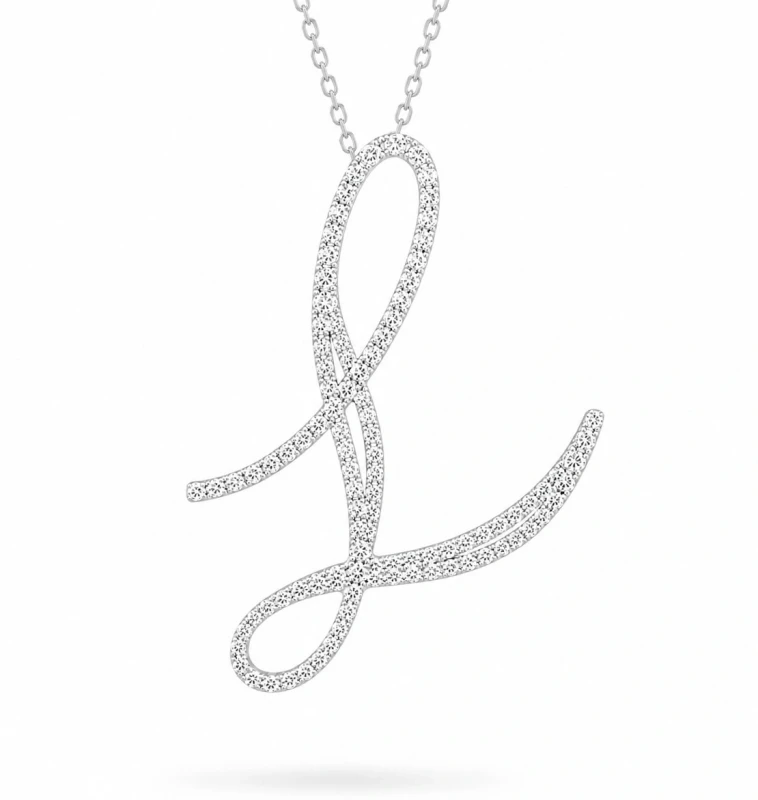 THE PENDANT LETTER "L" 0.444CT G-H/VS