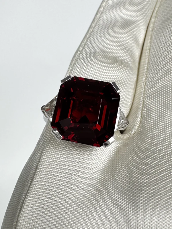 Earrings without a brand BURMA SPINEL 9.58 CT "VIVID RED" RING (SIZE 53) GRS NN.S9.58CT 5