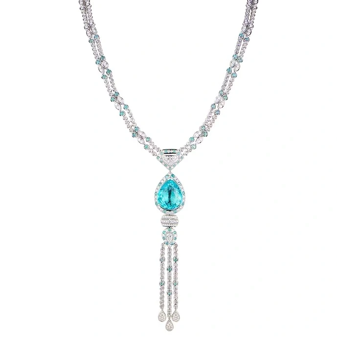 Earrings without a brand PEAR PARAIBA 11.56 CT NEON BLUE NECKLACE nn11.56ct 1