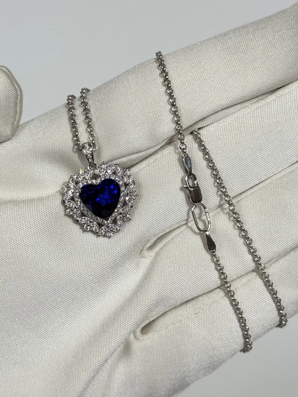 Earrings without a brand SAPPHIRE HEART 5.05 CT PENDANT, ROYAL BLUE NNS5.05 CT 4