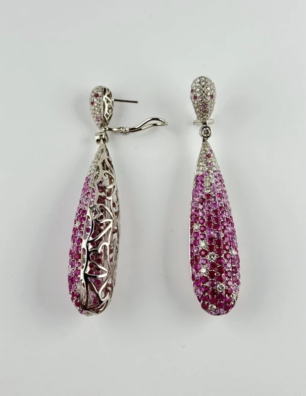 RalfDiamonds RUBIES, SAPPHIRES AND DIAMOND DROP EARRINGS RDE RUBIES, SAPPHIRES AND DIAMONDS 8