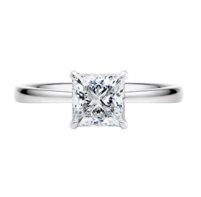 Earrings without a brand PRINCESS DIAMOND 1.01 CT F/INTERNALLY FLAWLESS  RING (GIA) SIZE 52 736182 1.01CT F/IF 1