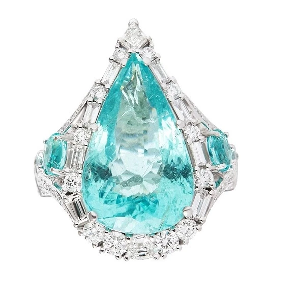 Earrings without a brand КОЛЬЦО С ТУРМАЛИНОМ PARAIBA 13.32 CT 13.32 CT 6