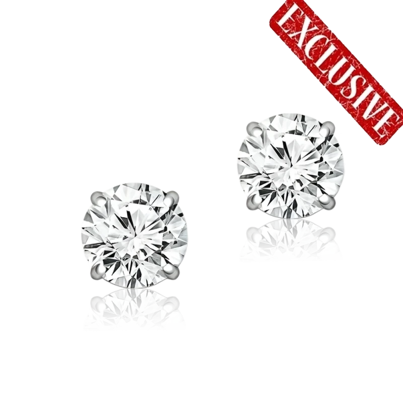 ROUND DIAMONDS 3.01-3.01 CT F/VS1 EARRINGS (GIA)