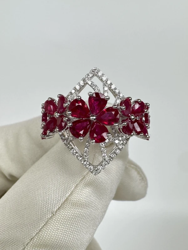 RalfDiamonds RUBY FLOWER RING (SIZE 55) RDR1501 2