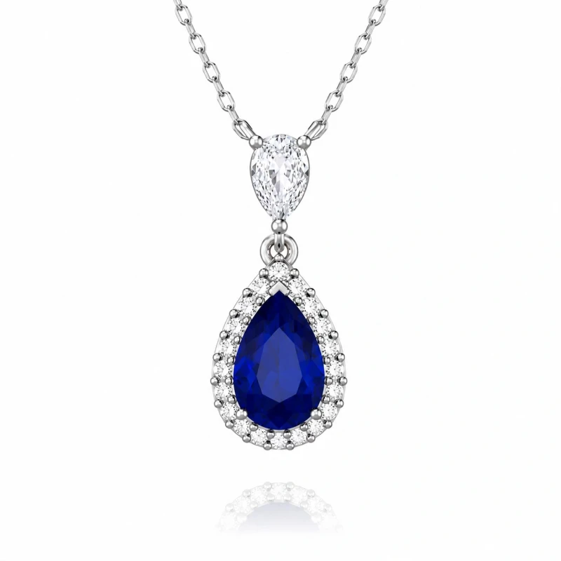 PEARSHAPE SAPPHIRE 1.29 CT "ROYAL BLUE" PENDANT