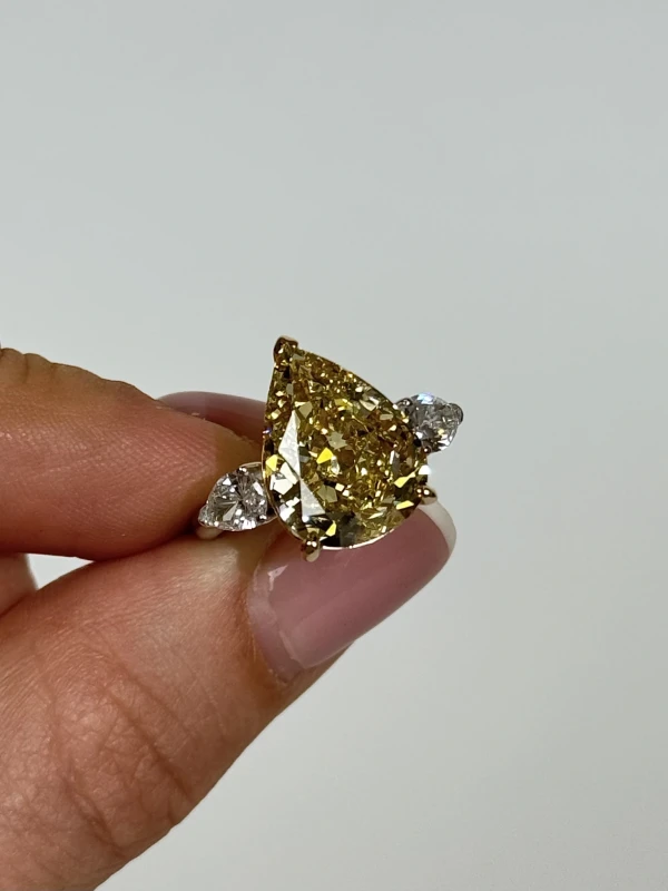 Earrings without a brand PEAR DIAMOND 7.63 CT FANCY YELLOW/VVS1 (GIA) nn7763ct FY/VVS1 3