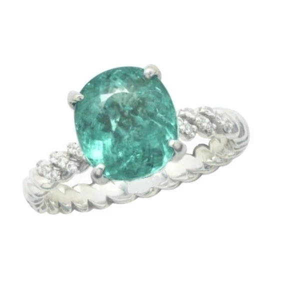 С ТУРМАЛИНОМ PARAIBA 3.68 СТ BLUISH GREEN 