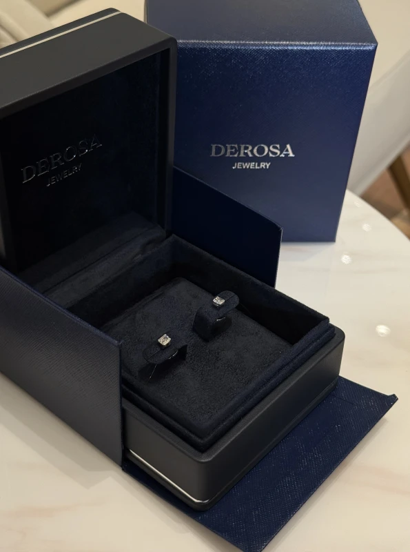 DeRosa SQUARE EMERALD DIAMOND EARRINGS 1.01 CT GIA E922497 3