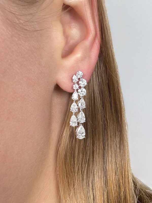 Graff PEAR AND ROUND DIAMONDS 5.43 CT EARRINGS (GIA) RGE2172 2