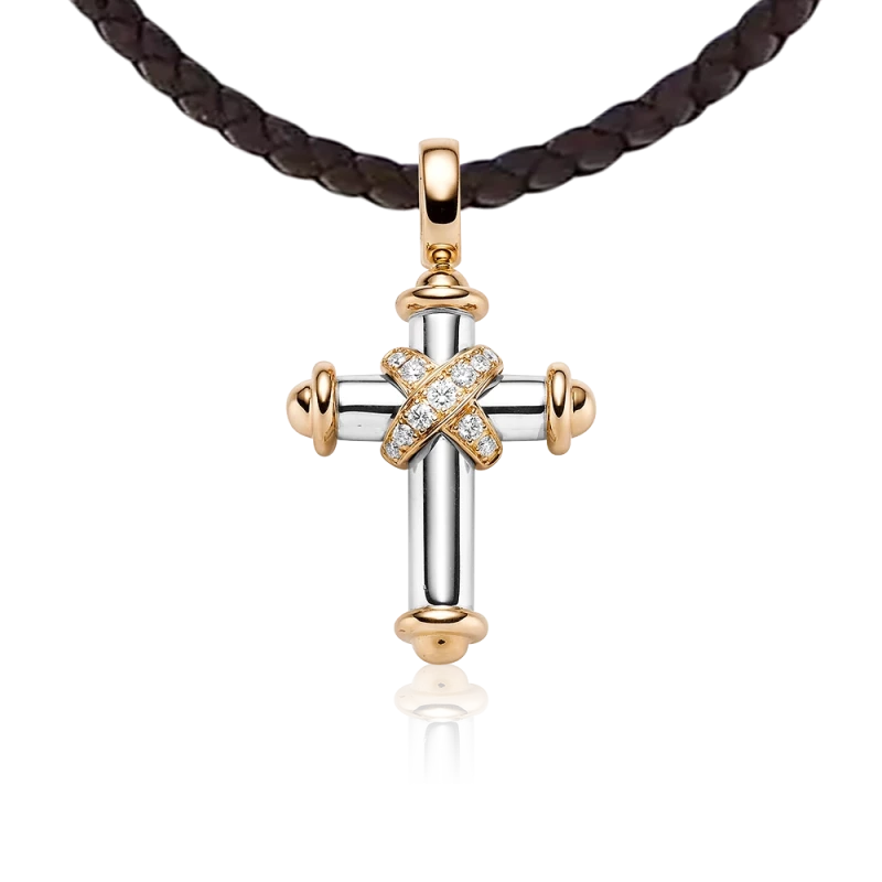 СЕРЬГИ NO NAME LEO WITTWER CROSS 0.34 CT E-F/VS LEO WITTWER LEATHER CROSS