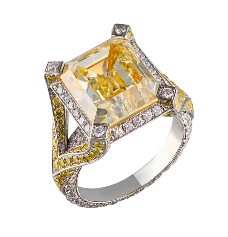 СЕРЬГИ NO NAME DIAMOND 8.66 CT FANCY LIGHT YELLOW/VS1 RING (GIA) NN8.66CT