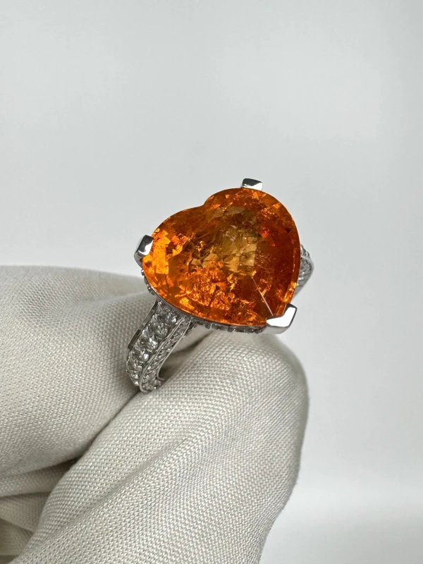 No name NATURALE SPESSARTITE GARNET 10.30 CT RING (SIZE 51) NN10.30 CT 2