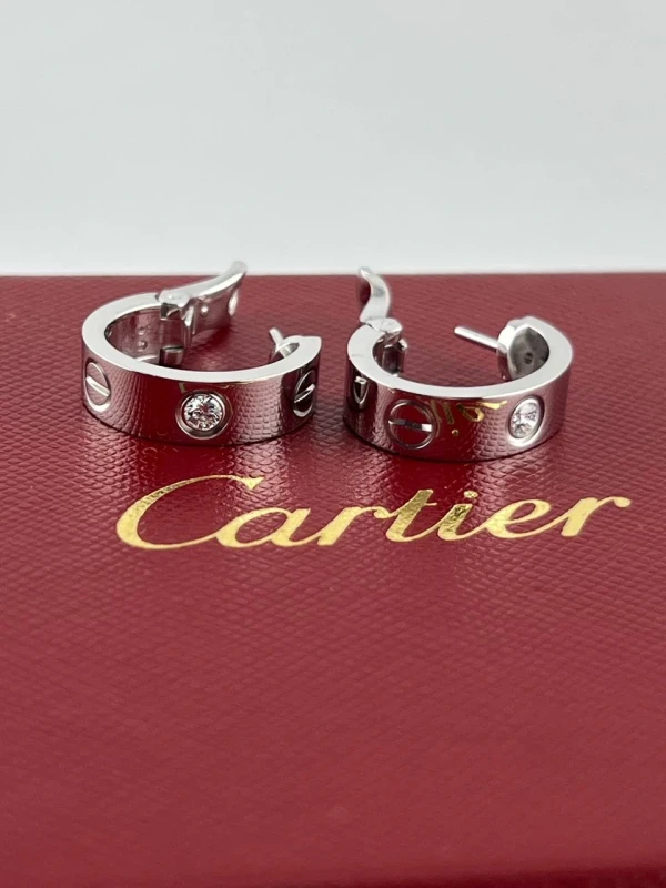 Cartier LOVE EARRINGS, 2 DIAMONDS B8022800 4