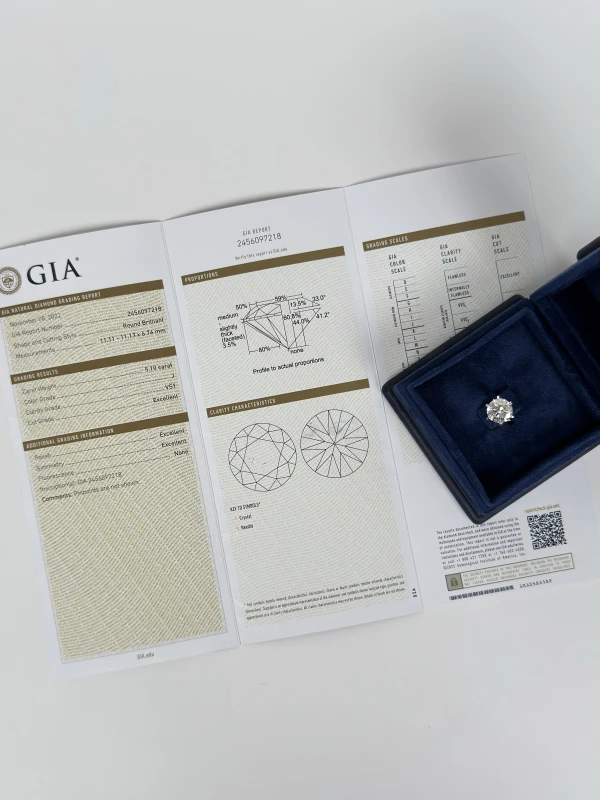 No name ROUND DIAMOND 5.10 CT J/VS1 RING (GIA) NN5.10J/VS1 7