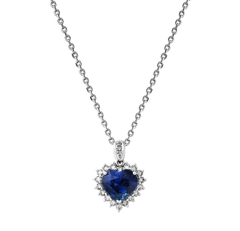 HEART SAPPHIRE 4.22 CT "ROYAL BLUE" PENDANT (AIGS)