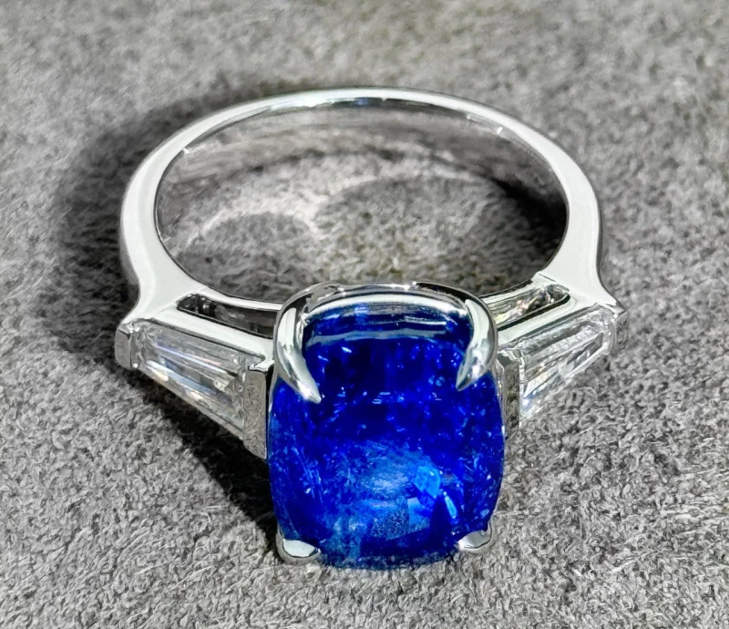 СЕРЬГИ NO NAME КОЛЬЦО С САПФИРОМ  10.76 CT (ROYAL BLUE, NOT HEATED) 10.76 CT 0308 9