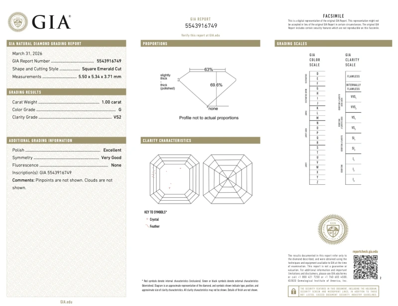Earrings without a brand ASSCHER DIAMOND 1.00-1.01 CT G/VS2 EARRINGS (GIA) as1.00-1.01ct G/VS2 4