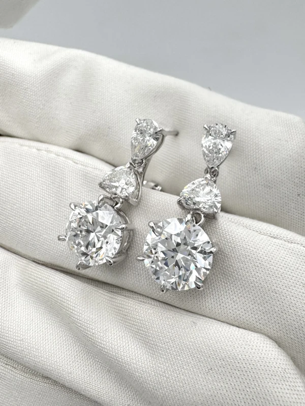 Earrings without a brand ROUND DIAMONDS 3.02-3.00 CT D/SI EARRINGS NN 3.02-3.00 D/SI 4