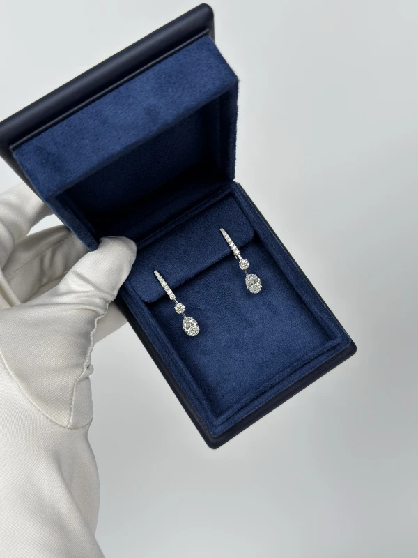 СЕРЬГИ NO NAME OVAL DIAMOND 2.01 - 2.01 CT E/VS2 EARRINGS (GIA) 2.01-2.01e/vs 5