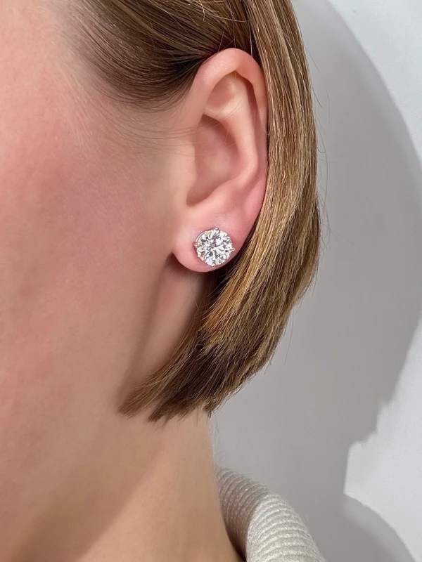 Earrings without a brand ROUND DIAMOND 3.01-3.00 CT F-G/FLAWLESS-INTERNALLY FLAWLESS EARRINGS (GIA) EXEXEX nn3.01-3.00 F-G/FL-IF 2