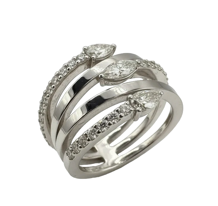 CRIVELLI Кольцо из белого золота с бриллиантами 000-4364NS 1