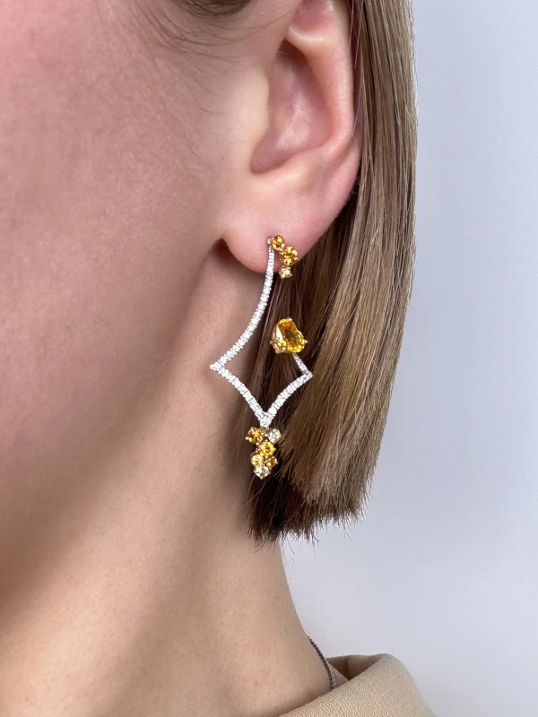 Stefan Hafner DIAMOND & CITRINE EARRINGS SH 2