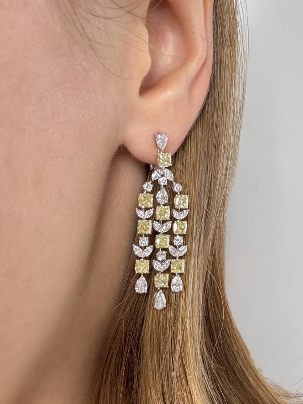 RalfDiamonds MIXCUT DIAMONDS 8.07 CT EARRINGS RFD47545 2
