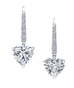 HEART DIAMOND 2.02 - 2.01 CT D/VVS2-VS1 EARRINGS (GIA)