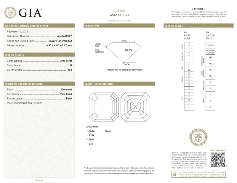 No name ASSCHER DIAMOND 2.00-2.01 CT H/VS1-VS2 EARRINGS (GIA) NN2.00-2.01CT H/VS1-VS2 2