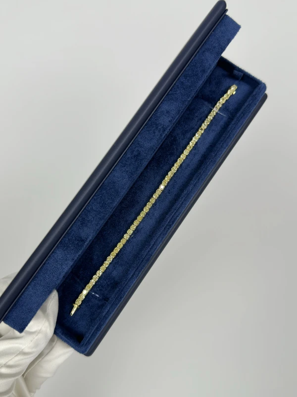RalfDiamonds CUSHION DIAMOND 15.21 CT FANCY LIGHT YELLOW/VS BRACELET RD15.21ct FLY/VS+ 5