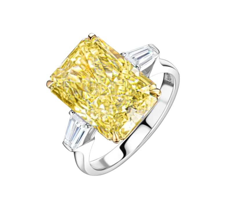 RADIANT DIAMOND 4.47 CT FANCY LIGHT YELLOW/VS2 RING (GIA)