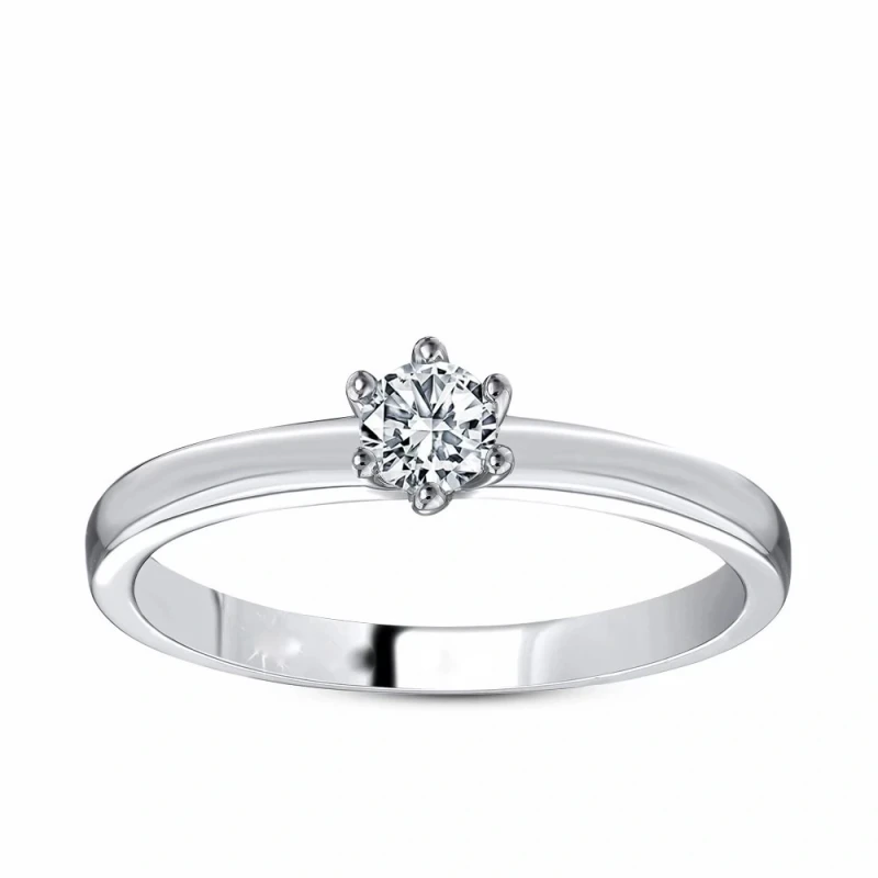 ROUND DIAMOND 0.18 CT D/VS1 RING (SIZE 52)
