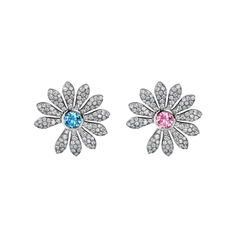 Jacob & Co. X PEACEMINUSONE Pink/Blue Topaz And Pavé Earrings