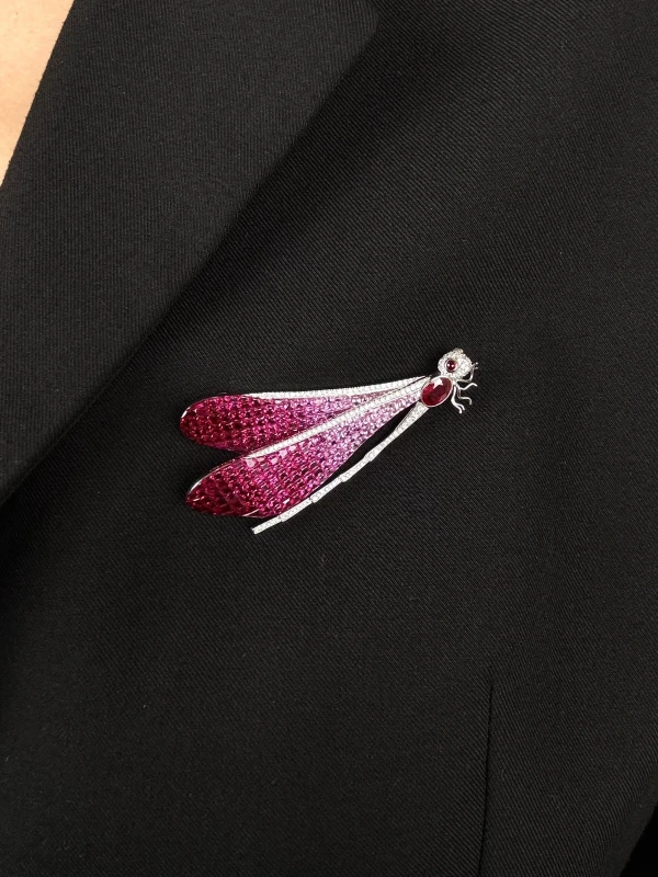 Earrings without a brand RUBY & PINK SAPPHIRE BROOCH NNBROOCH 2