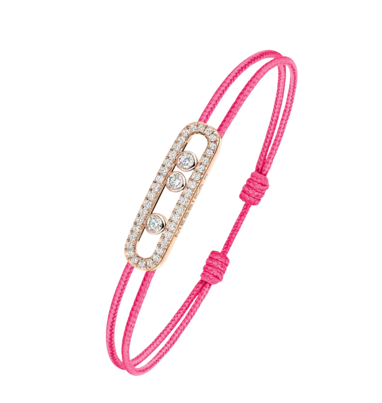 Messika CARE(S) Pink Cord Pavé Bracelet