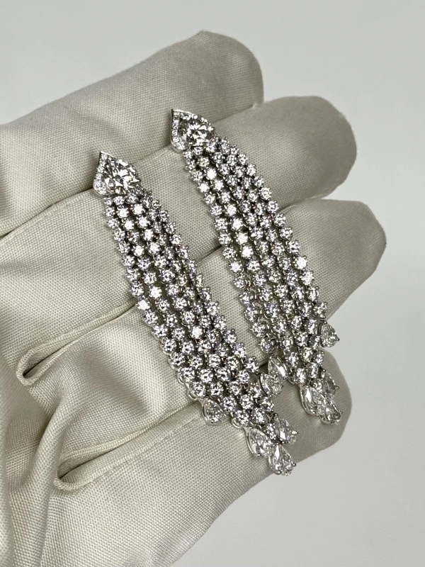 GRAFF JASMINE MOTIF&CASCADING STRAND DROP EARRINS WITH DIAMONDS 9.20 CT RGE 9.20 CT 4