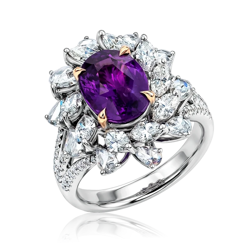 OVAL LAVENDER SAPPHIRE 4.01 CT RING (GUILD)