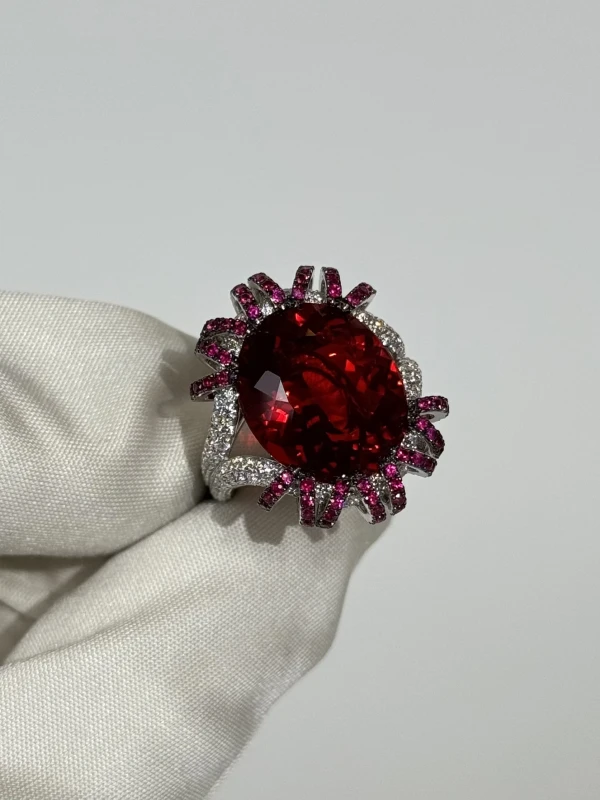 VERDI JEWELLERY КОЛЬЦО С МЕКСИКАНСКИМ ОГНЕННЫМ ОПАЛОМ 9.09 CT A28A 3