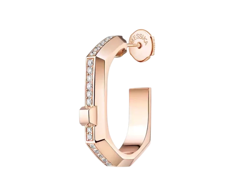 Moderniste single pavé earring, small model